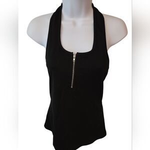 SHEIN Black Tank Top with Zipper Accent Size M